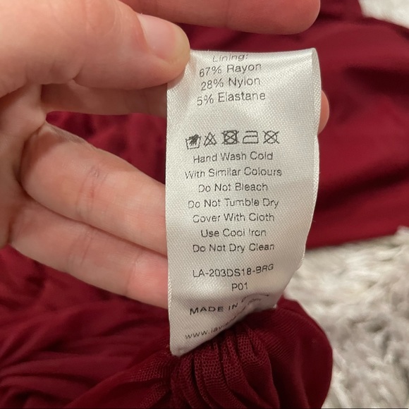 Lavish Alice Mesh Corset Midi Dress Burgundy US 20 - Picture 9 of 10